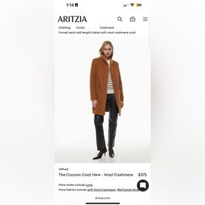 Aritzia Cocoon Coat - Wool Cashmere Size 2XS